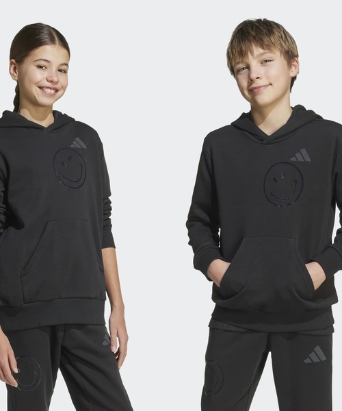 希少サイズ☆アディダス 刺繍 センターロゴ ストライプ パーカー XO 黒×白 adidas アディダス 【新品】adidas パーカー ジップアップ カットソー