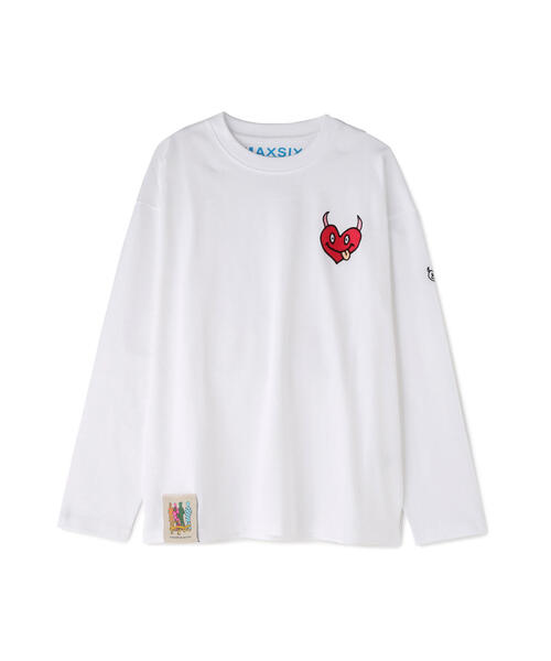 maxsix（マックスシックス）の「maxsix(マックスシックス）SINGLE HERT L/S TEE（Tシャツ/カットソー・メンズ・ブラック/ホワイト・L/M）」の2枚目の写真