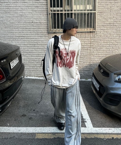 COSYHARU（コシハル）の「ルーズフィットスウェットTシャツ（Tシャツ/カットソー・メンズ・ブラック/オートミール/ホワイト・FREE）」の7枚目の写真