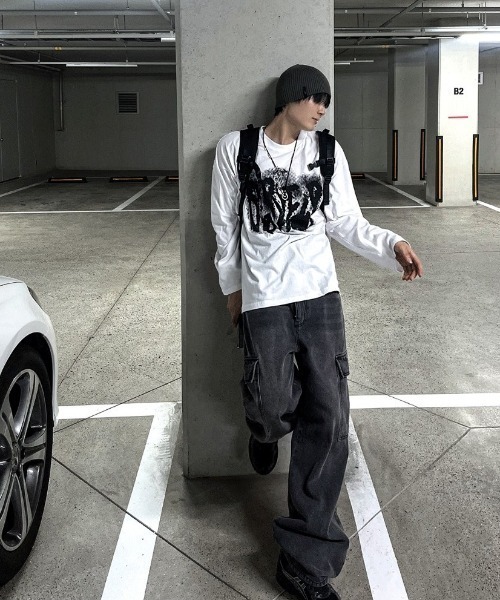 COSYHARU（コシハル）の「ルーズフィットスウェットTシャツ（Tシャツ/カットソー・メンズ・ブラック/オートミール/ホワイト・FREE）」の20枚目の写真