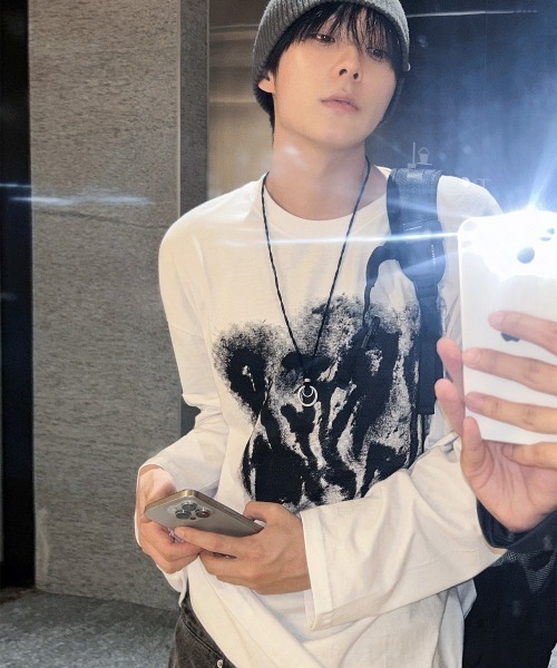 COSYHARU（コシハル）の「ルーズフィットスウェットTシャツ（Tシャツ/カットソー・メンズ・ブラック/オートミール/ホワイト・FREE）」の22枚目の写真