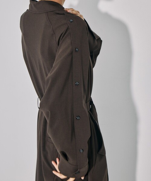 UNITED TOKYO（ユナイテッドトウキョウ）の「【3WAY】ボタンスリーブジャンプスーツ｜ウォッシャブル/オールインワン/レイヤード/防シワ/速乾/ストレッチ/細見え/春服（つなぎ/オールインワン・レディース・ブラウン/グレー・1/2）」の12枚目の写真