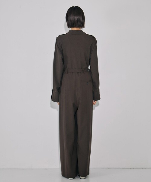 UNITED TOKYO（ユナイテッドトウキョウ）の「【3WAY】ボタンスリーブジャンプスーツ｜ウォッシャブル/オールインワン/レイヤード/防シワ/速乾/ストレッチ/細見え/春服（つなぎ/オールインワン・レディース・ブラウン/グレー・1/2）」の7枚目の写真