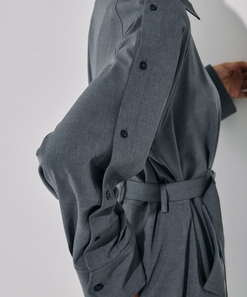 UNITED TOKYO（ユナイテッドトウキョウ）の「【3WAY】ボタンスリーブジャンプスーツ｜ウォッシャブル/オールインワン/レイヤード/防シワ/速乾/ストレッチ/細見え/春服（つなぎ/オールインワン・レディース・ブラウン/グレー・1/2）」の13枚目の写真