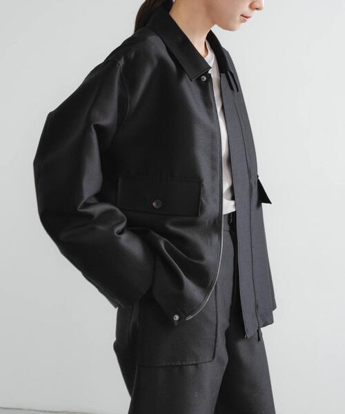 URBAN RESEARCH(アーバンリサーチ)の「new basic WOOL SILK BOX JACKET(その他アウター・レディース・ブラック・FREE)」の3枚目の写真