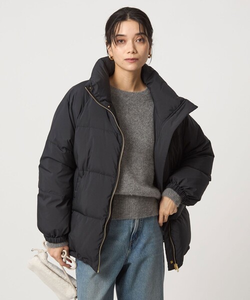 ベイクルーズ　リバーシブルダウンジャケット　ブラック　FREESIZE タフタ リバーシブル ダウン ウォッシャブル 撥水（ダウンジャケット