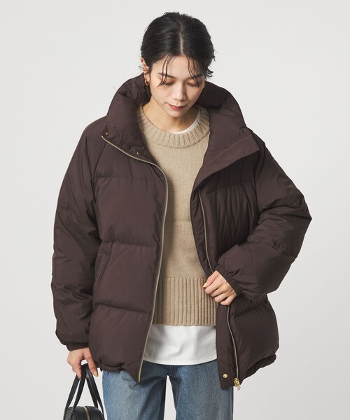 green label relaxing(グリーンレーベルリラクシング)の「タフタ リバーシブル ダウン ウォッシャブル 撥水(ダウンジャケット/コート・レディース・ブラック/ベージュ/ダークブラウン・36/38)」の14枚目の写真