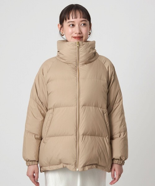 green label relaxing(グリーンレーベルリラクシング)の「タフタ リバーシブル ダウン ウォッシャブル 撥水(ダウンジャケット/コート・レディース・ブラック/ベージュ/ダークブラウン・36/38)」の4枚目の写真