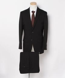 Perfect Suit FActory（パーフェクトスーツファクトリー）の「《WASH SUIT》WEB限定スーツ【洗える/4WAYストレッチ】織柄　ブラック（スーツセット）」