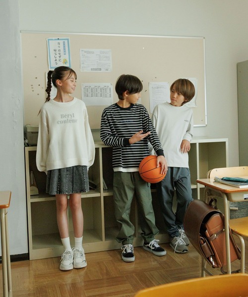 GLOBAL WORK（グローバルワーク）の「ヘビロッTEE/レイヤード長袖/579703（Tシャツ/カットソー・キッズ・ライトグレー/ブラック/ライトグリーン・130cm/140cm/150cm/160cm）」の4枚目の写真