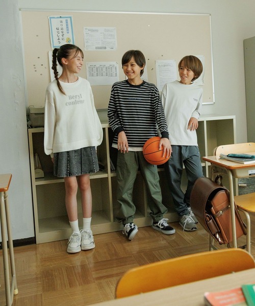 GLOBAL WORK（グローバルワーク）の「ヘビロッTEE/レイヤード長袖/579703（Tシャツ/カットソー・キッズ・ライトグレー/ブラック/ライトグリーン・130cm/140cm/150cm/160cm）」の5枚目の写真