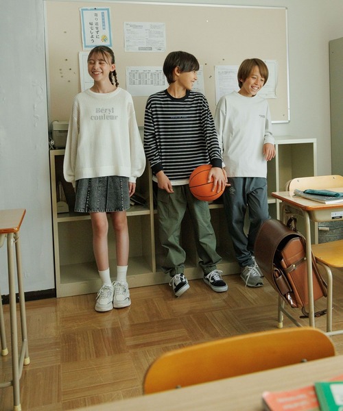 GLOBAL WORK（グローバルワーク）の「ヘビロッTEE/レイヤード長袖/579703（Tシャツ/カットソー・キッズ・ライトグレー/ブラック/ライトグリーン・130cm/140cm/150cm/160cm）」の6枚目の写真