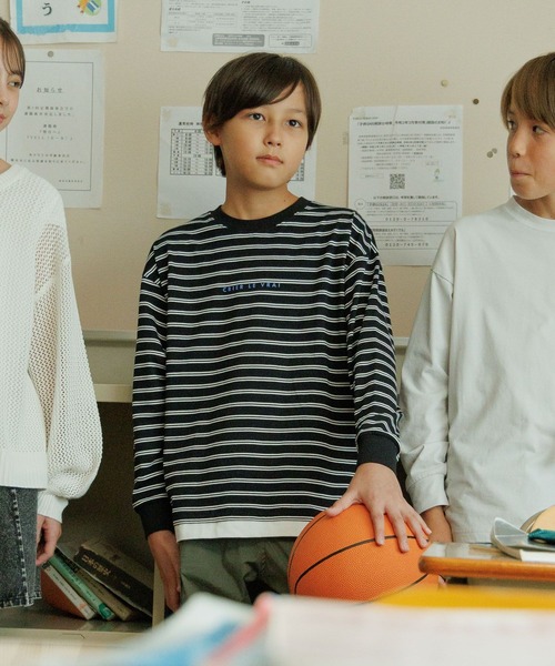 GLOBAL WORK（グローバルワーク）の「ヘビロッTEE/レイヤード長袖/579703（Tシャツ/カットソー・キッズ・ライトグレー/ブラック/ライトグリーン・130cm/140cm/150cm/160cm）」の7枚目の写真