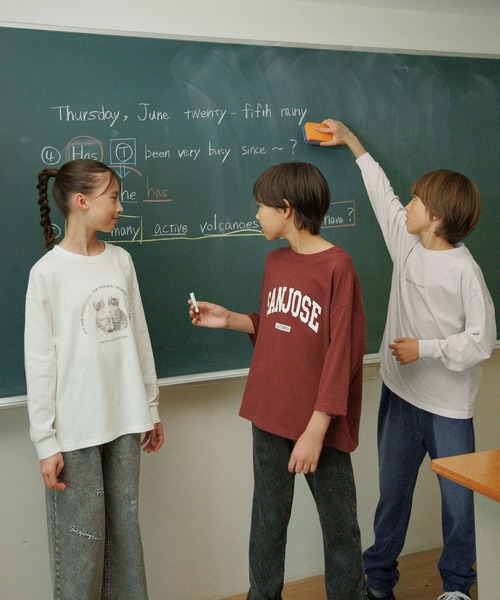 GLOBAL WORK（グローバルワーク）の「ヘビロッTEE/レイヤード長袖/579703（Tシャツ/カットソー・キッズ・ライトグレー/ブラック/ライトグリーン・130cm/140cm/150cm/160cm）」の11枚目の写真