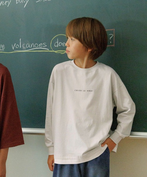 GLOBAL WORK（グローバルワーク）の「ヘビロッTEE/レイヤード長袖/579703（Tシャツ/カットソー・キッズ・ライトグレー/ブラック/ライトグリーン・130cm/140cm/150cm/160cm）」の12枚目の写真