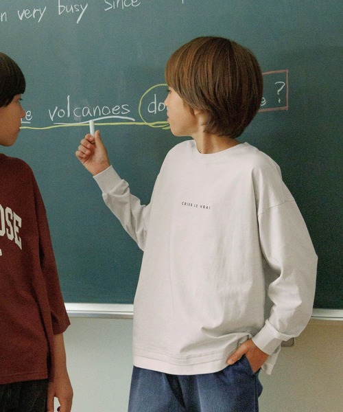 GLOBAL WORK（グローバルワーク）の「ヘビロッTEE/レイヤード長袖/579703（Tシャツ/カットソー・キッズ・ライトグレー/ブラック/ライトグリーン・130cm/140cm/150cm/160cm）」の13枚目の写真