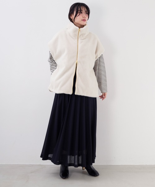 セール】スタンドカラーファーダブルジップベスト（その他アウター