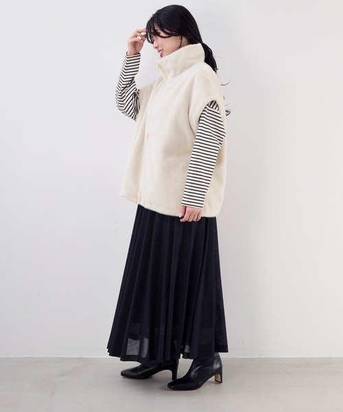 MICA&DEAL(マイカ&ディール)の「スタンドカラーファーダブルジップベスト(その他アウター・レディース・オフホワイト/グレイッシュベージュ/ブラウン・FREE)」の16枚目の写真