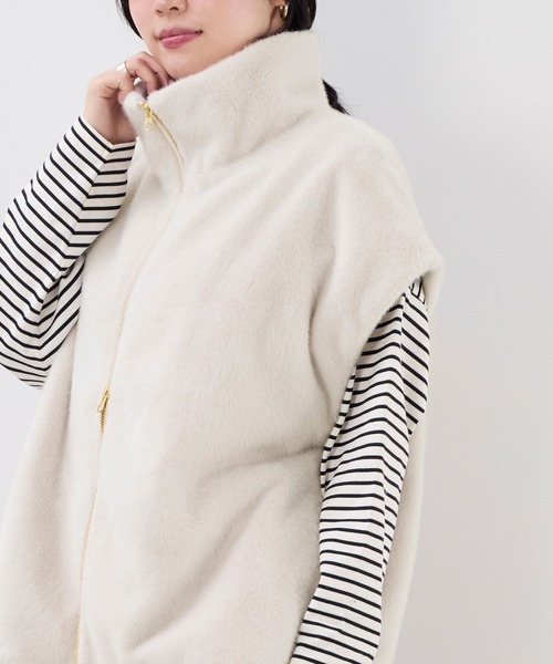 【早い者勝ち！】MICA&DEAL スタンドカラーファーダブルジップベスト MICA＆DEAL｜スタンドカラーファーダブルジップベスト | Rakuten