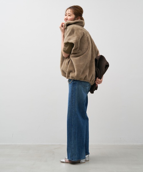 セール】スタンドカラーファーダブルジップベスト（その他アウター