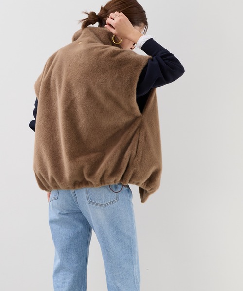 スタンドカラーファーダブルジップベスト（その他アウター