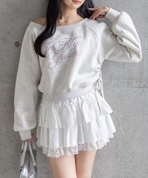 clear | ラインストーンビッグロゴスウェット［Y2K カジュアル 着回し力抜群］≪AW新作≫(スウェット)