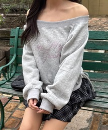 clear | ラインストーンビッグロゴスウェット［Y2K カジュアル 着回し力抜群］≪AW新作≫(スウェット)