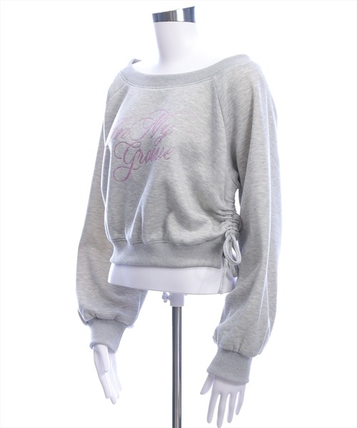 clear（クリア）の「ラインストーンビッグロゴスウェット［Y2K カジュアル 着回し力抜群］（スウェット・レディース・オートミール/グレー/ブラック・F）」の10枚目の写真