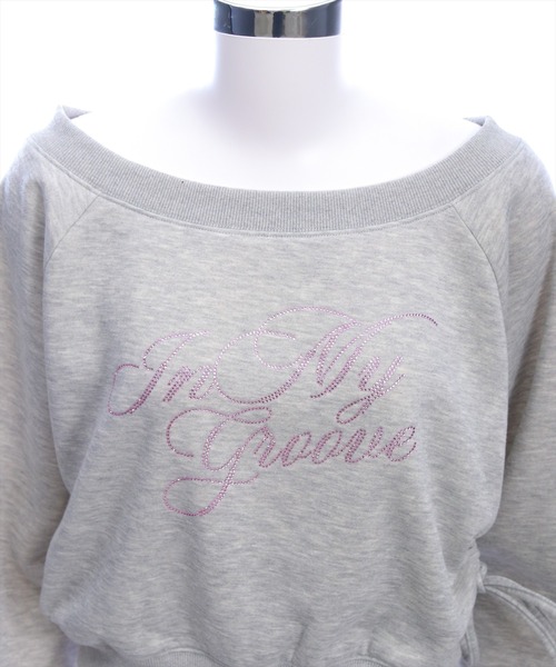 clear（クリア）の「ラインストーンビッグロゴスウェット［Y2K カジュアル 着回し力抜群］（スウェット・レディース・オートミール/グレー/ブラック・F）」の16枚目の写真