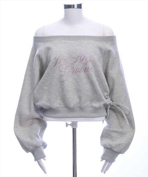 clear（クリア）の「ラインストーンビッグロゴスウェット［Y2K カジュアル 着回し力抜群］（スウェット・レディース・オートミール/グレー/ブラック・F）」の14枚目の写真