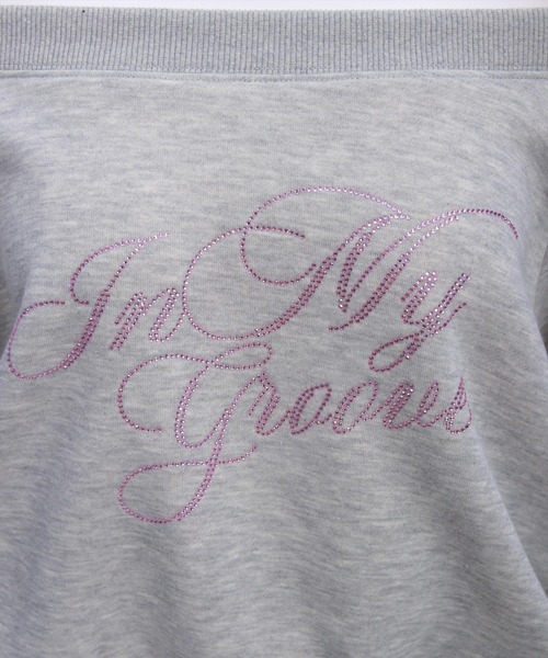 clear（クリア）の「ラインストーンビッグロゴスウェット［Y2K カジュアル 着回し力抜群］（スウェット・レディース・オートミール/グレー/ブラック・F）」の18枚目の写真