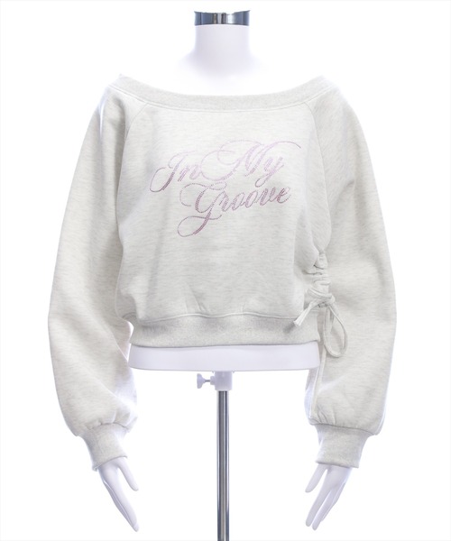 clear（クリア）の「ラインストーンビッグロゴスウェット［Y2K カジュアル 着回し力抜群］（スウェット・レディース・オートミール/グレー/ブラック・F）」の22枚目の写真