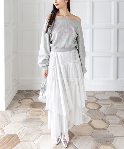 clear（クリア）の「ラインストーンビッグロゴスウェット［Y2K カジュアル 着回し力抜群］（スウェット・レディース・オートミール/グレー/ブラック・F）」の9枚目の写真