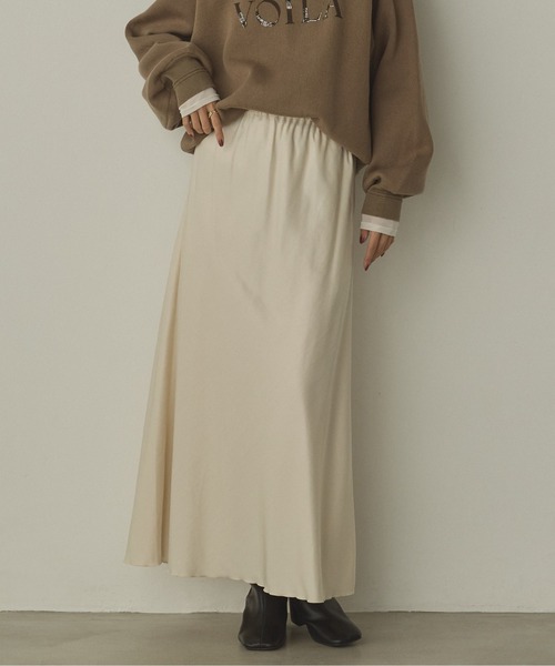 hunch（ハンチ）の「ビンテージサテン ナロースカート（スカート・レディース・アイボリー/ライトブラック/ダークブラウン系・FREE）」の6枚目の写真