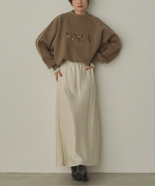 hunch（ハンチ）の「ビンテージサテン ナロースカート（スカート・レディース・アイボリー/ライトブラック/ダークブラウン系・FREE）」の9枚目の写真