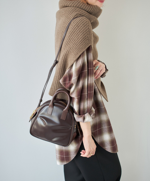 Spick & Span(スピックアンドスパン)の「PIENI / ピエニ 別注BOSTON with strap*(ショルダーバッグ・レディース・ブラウン・FREE)」の4枚目の写真