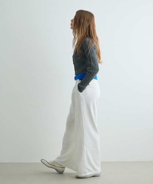 Mirette(ミレット)の「ベルトデザインスウェットワイドパンツ / Belt Design Sweat Wide Pants(スウェットパンツ・レディース・ホワイト/ブラック/グレー・FREE)」の12枚目の写真
