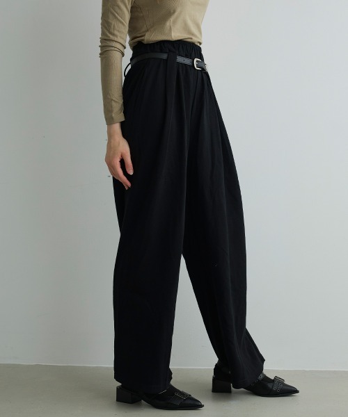 Mirette(ミレット)の「ベルトデザインスウェットワイドパンツ / Belt Design Sweat Wide Pants(スウェットパンツ・レディース・ホワイト/ブラック/グレー・FREE)」の17枚目の写真