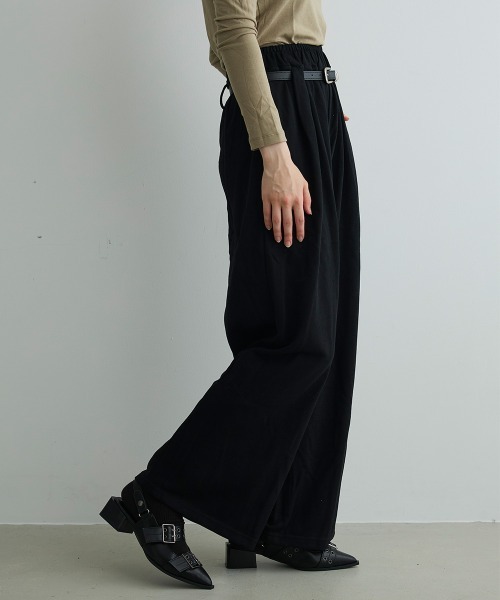Mirette(ミレット)の「ベルトデザインスウェットワイドパンツ / Belt Design Sweat Wide Pants(スウェットパンツ・レディース・ホワイト/ブラック/グレー・FREE)」の18枚目の写真