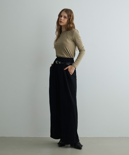 Mirette(ミレット)の「ベルトデザインスウェットワイドパンツ / Belt Design Sweat Wide Pants(スウェットパンツ・レディース・ホワイト/ブラック/グレー・FREE)」の21枚目の写真