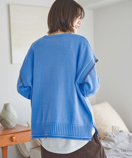 セール】ブランケットステッチラクリルプルオーバー（ニット/セーター