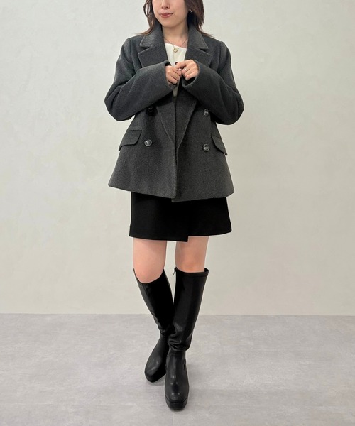 31 Sons de mode♡大人可愛いリバーショートコート セール】2025秋冬新作 ダブルショートコート（チェスターコート）｜31