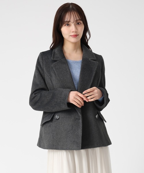 31 Sons de mode（トランテアン　ソン　ドゥ　モード）の「2025秋冬新作 ダブルショートコート（チェスターコート・レディース・ブラウン/チャコールグレー/ベージュ・S/M）」の8枚目の写真