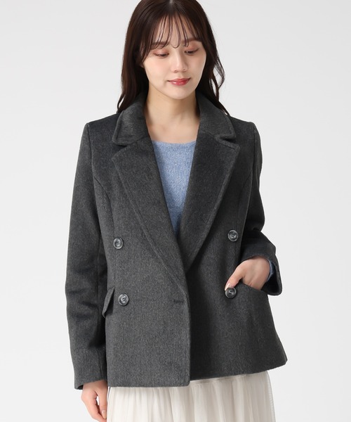 31 Sons de mode（トランテアン　ソン　ドゥ　モード）の「2025秋冬新作 ダブルショートコート（チェスターコート・レディース・ブラウン/チャコールグレー/ベージュ・S/M）」の9枚目の写真