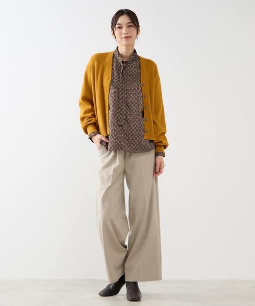 MELROSE claire(メルローズ クレール)の「【総針編みVネックカーディガン】(カーディガン/ボレロ・レディース・アイボリー/マスタード/チャコールグレー・FREE)」の4枚目の写真