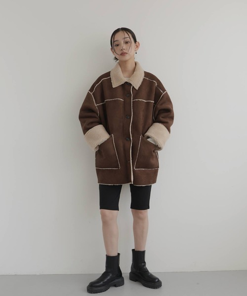 ムートンボアリバーシブルコート（ムートンコート）｜hellam（へラム