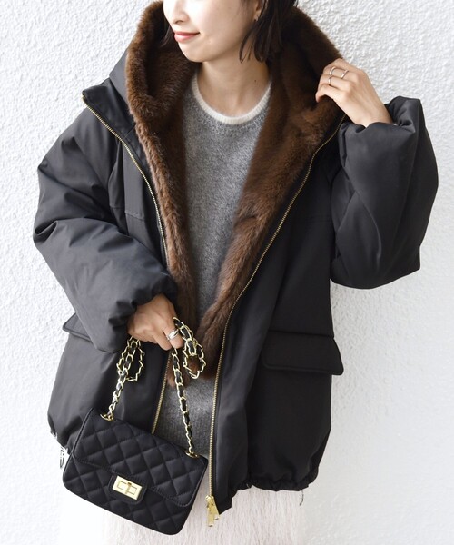 セール】【WEB限定】2WAY フェイクファー 中綿 ブルゾン（ブルゾン