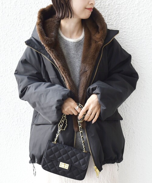 セール】【WEB限定】2WAY フェイクファー 中綿 ブルゾン（ブルゾン