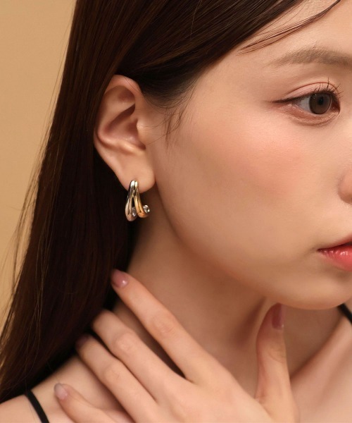 セール】【金属アレルギー対応】コンビカラー ダブルライン ハーフ