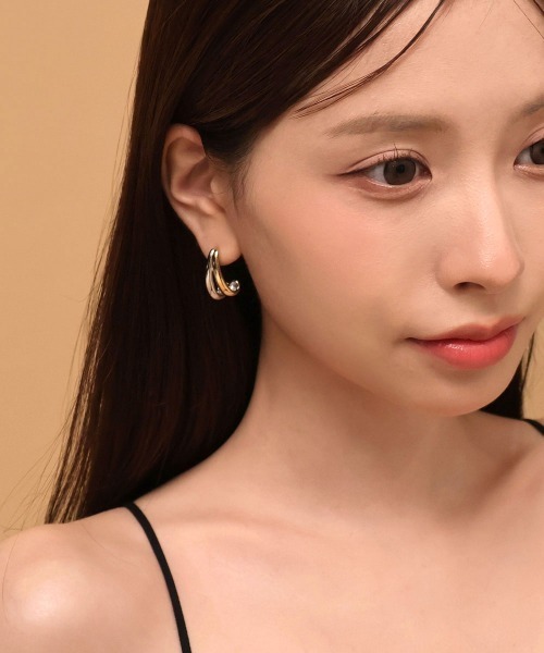 セール】【金属アレルギー対応】コンビカラー ダブルライン ハーフ